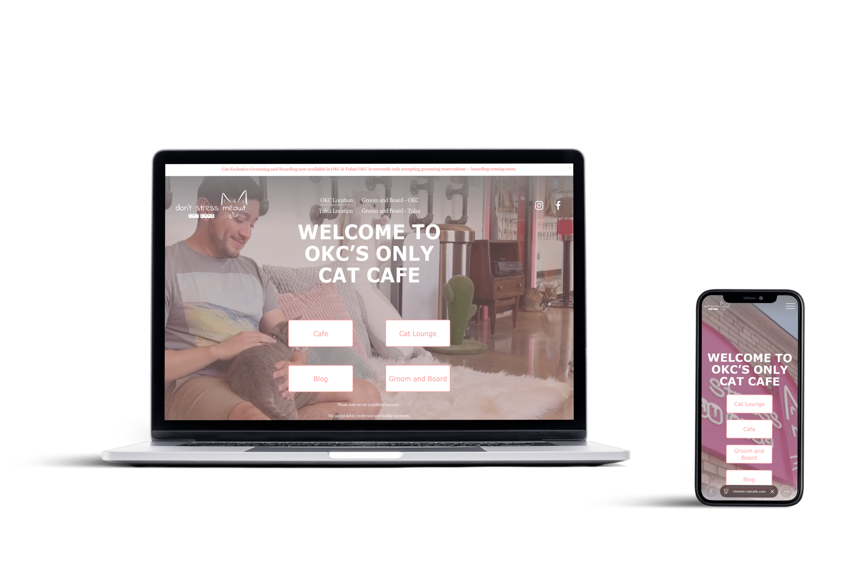 Website Built For Don't Stress Meowt Cafe In OKC By Boiling Point Media