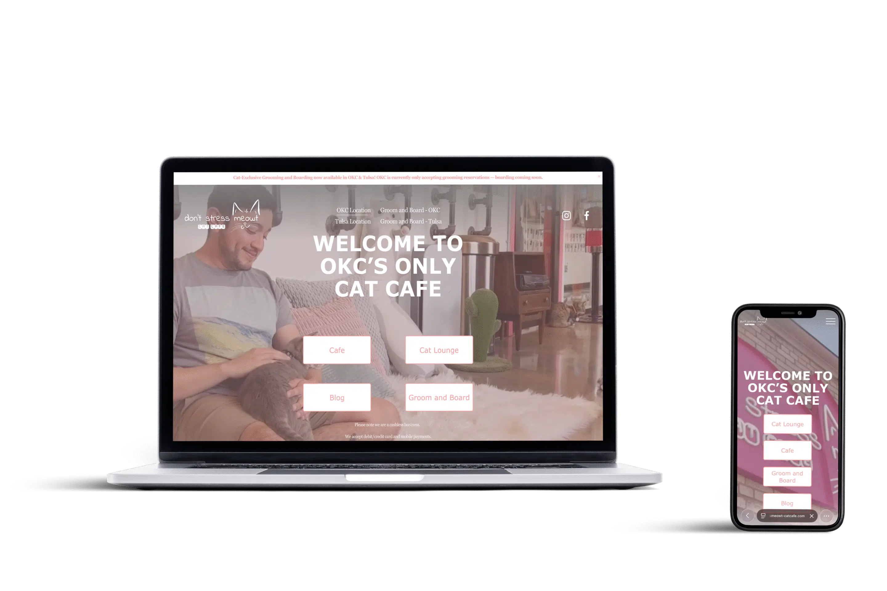 Website Built For Don't Stress Meowt Cafe In OKC By Boiling Point Media