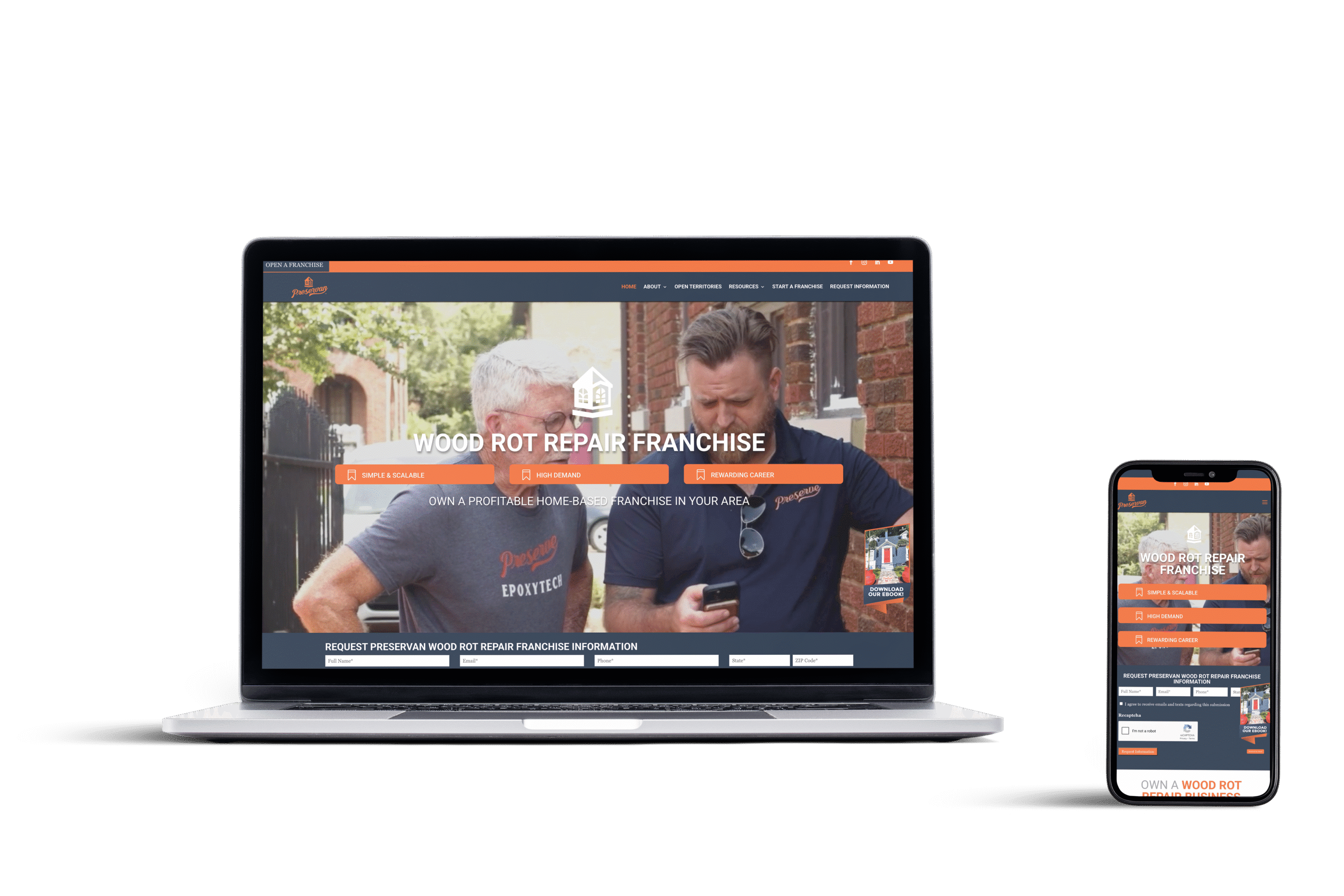 Website For Preservan Franchise Sales Built By Boiling Point Media
