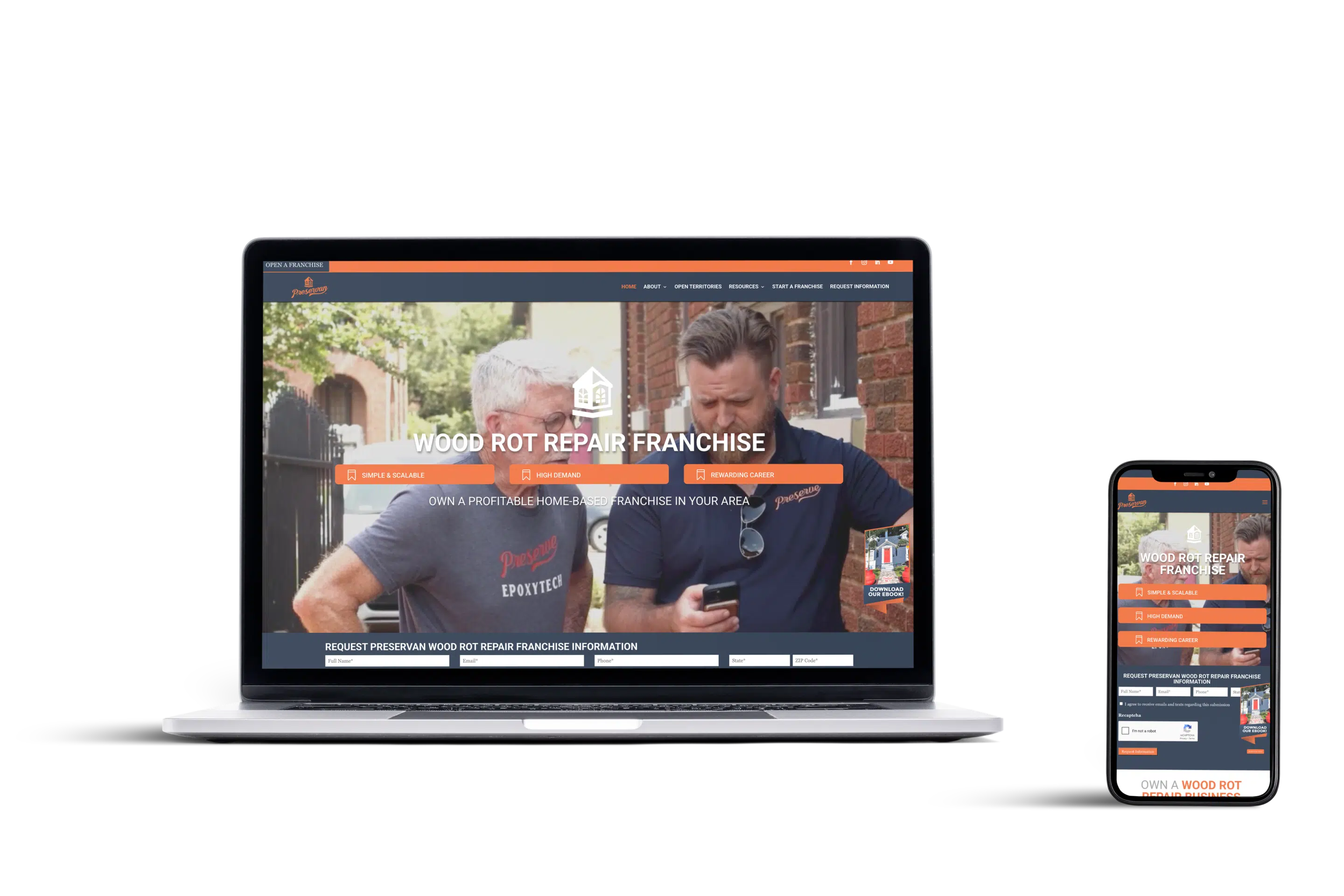 Website For Preservan Franchise Sales Built By Boiling Point Media